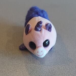 Fuzzee Tails Pink Purple Unicorn Abra 6" Plush Glitter Eyes Stuffed Animal